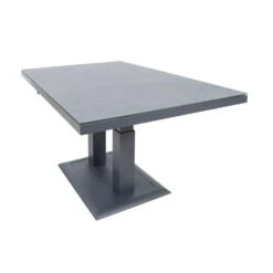 Höhenverstellbarer 140cm Ess- Und Loungetisch Aus Alu Und Glaskeramik - Lomana