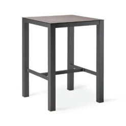 Hoher Bartisch 80x80cm Aus HPL Und Alu - Schwarz - Spirabilis Bartisch