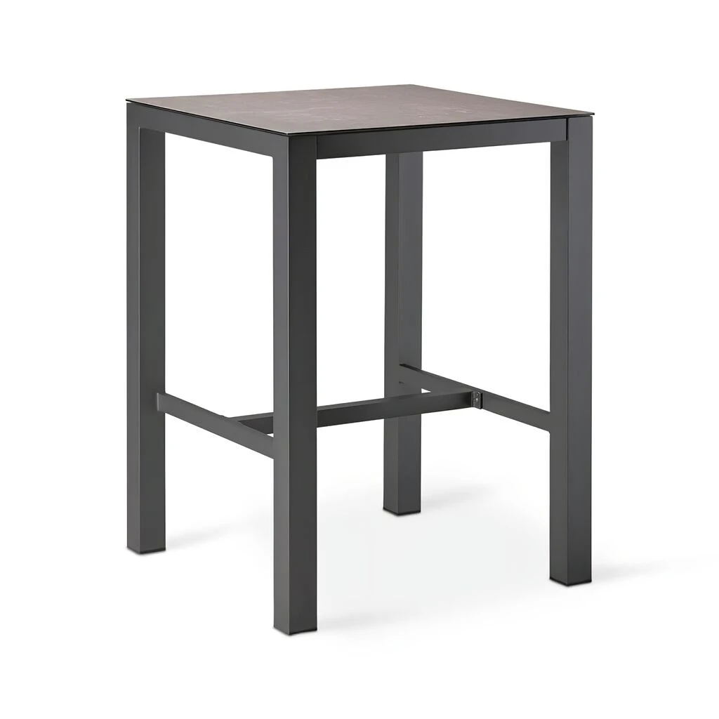 Hoher Bartisch 80x80cm Aus HPL Und Alu - Schwarz - Spirabilis Bartisch 3 Hoher Bartisch 80x80cm Aus HPL Und Alu - Schwarz - Spirabilis Bartisch