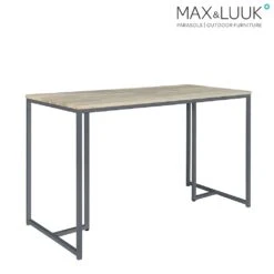 Hoher Garten Esstisch Von Max & Luuk - Aluminium Und Teakholz - Joe Tisch