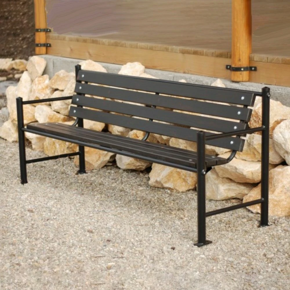 Holz Und Metall - Parkbank Im Zeitlosen Design - Evind 3 Holz Und Metall - Parkbank Im Zeitlosen Design - Evind