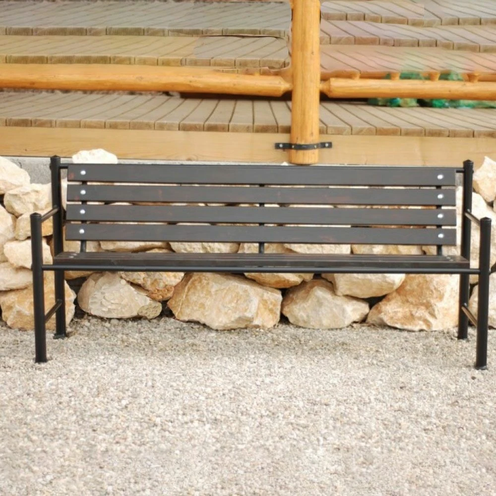 Holz Und Metall - Parkbank Im Zeitlosen Design - Evind 4 Holz Und Metall - Parkbank Im Zeitlosen Design - Evind – Bild 2