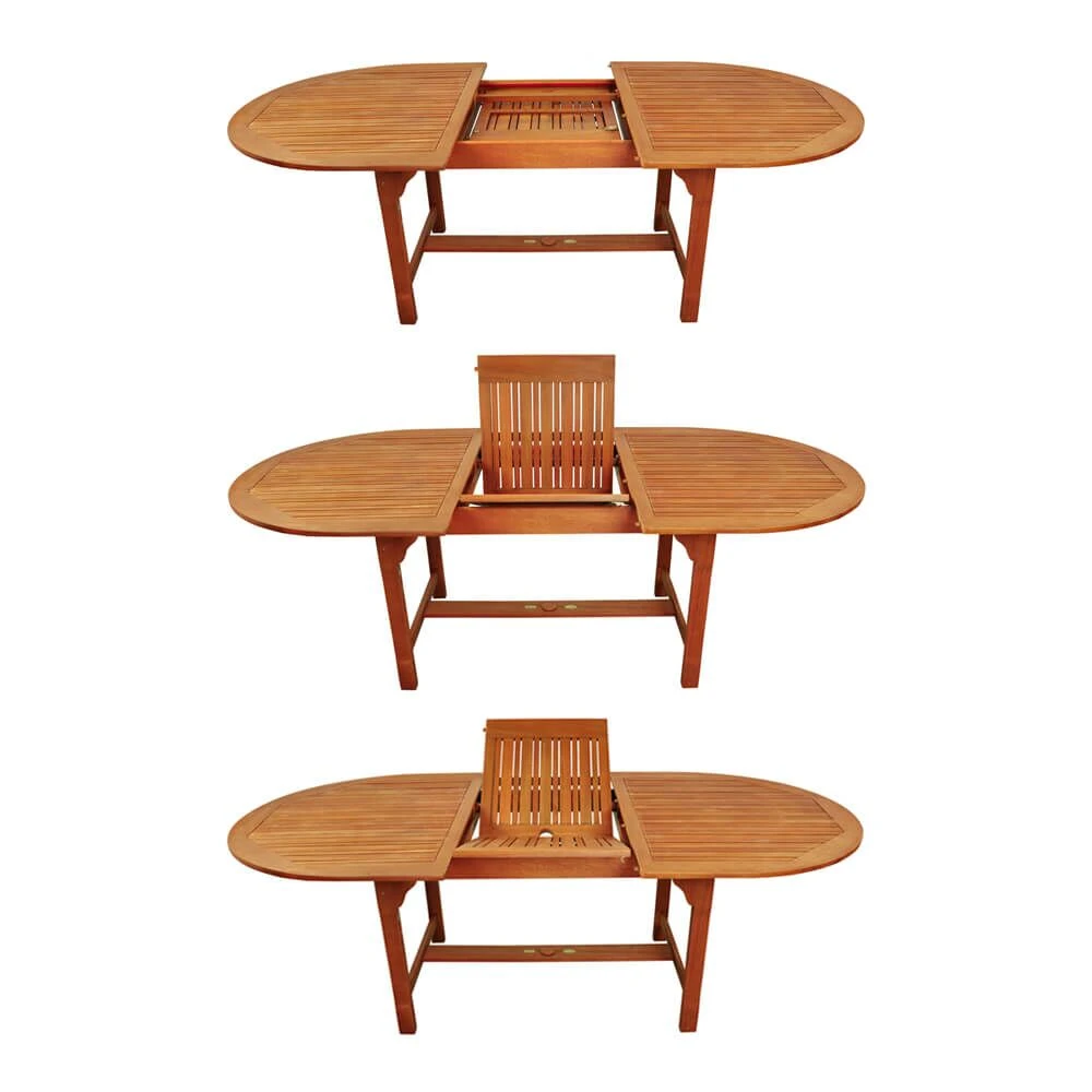 Holztisch Für Draußen - Ausziehbar Und Mit Schirmloch - Alveolatae Tisch 5 Holztisch Für Draußen - Ausziehbar Und Mit Schirmloch - Alveolatae Tisch – Bild 3