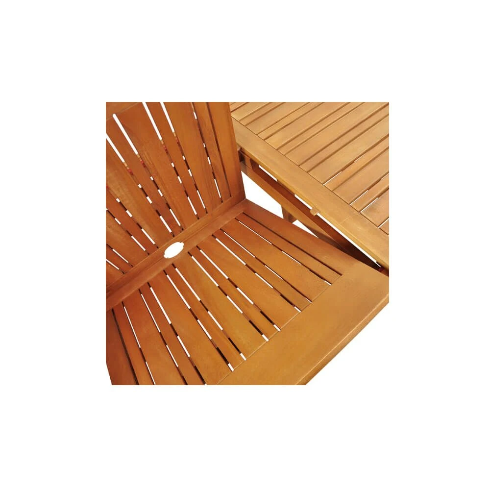 Holztisch Für Draußen - Ausziehbar Und Mit Schirmloch - Alveolatae Tisch 9 Holztisch Für Draußen - Ausziehbar Und Mit Schirmloch - Alveolatae Tisch – Bild 7