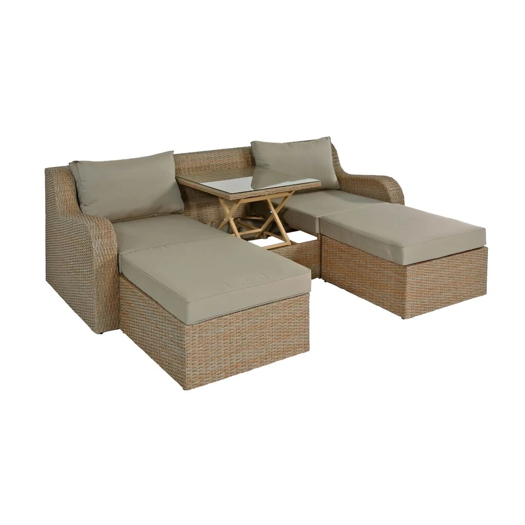 Individuelles Gartensofa Mit Hocker Und Tisch - Sitzmöbel Poan 3 Individuelles Gartensofa Mit Hocker Und Tisch - Sitzmöbel Poan