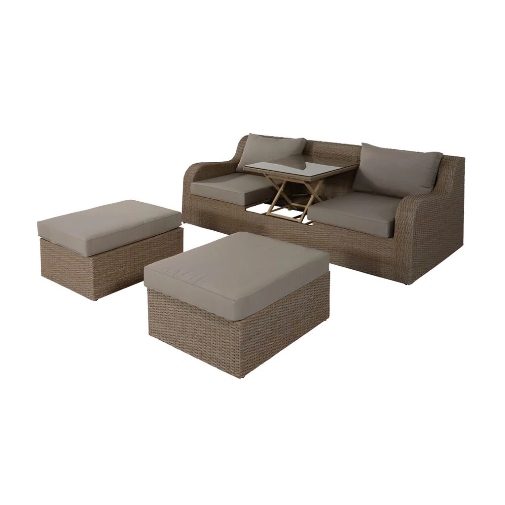 Individuelles Gartensofa Mit Hocker Und Tisch - Sitzmöbel Poan 6 Individuelles Gartensofa Mit Hocker Und Tisch - Sitzmöbel Poan – Bild 4