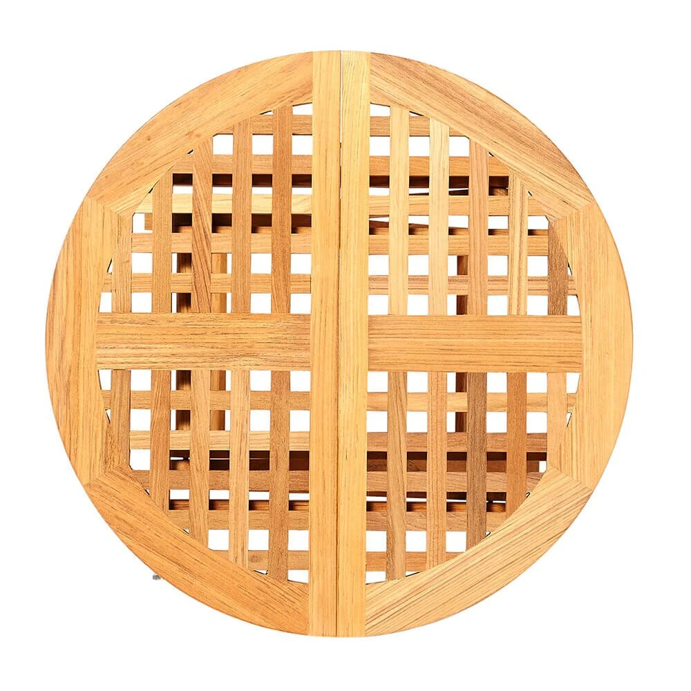 Klappbarer Garten Beistelltisch Aus Teakholz - Rund - Toby Beistelltisch 4 Klappbarer Garten Beistelltisch Aus Teakholz - Rund - Toby Beistelltisch – Bild 2