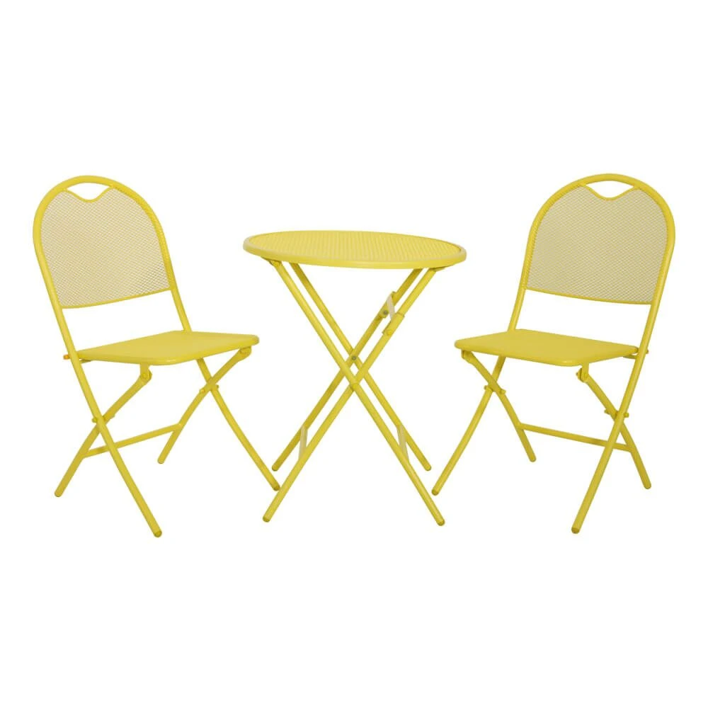 Klappbares 2-Sitzer Kaffeeset In Gelb Oder Weiß - Bistroset Rosie 3 Klappbares 2-Sitzer Kaffeeset In Gelb Oder Weiß - Bistroset Rosie