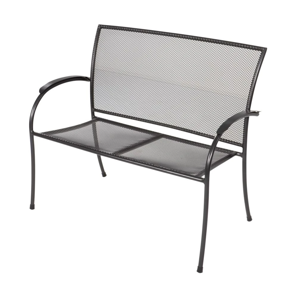 Klassische 2-Sitzer Gartenbank Aus Stahl In Anthrazit - Bank Hador 3 Klassische 2-Sitzer Gartenbank Aus Stahl In Anthrazit - Bank Hador