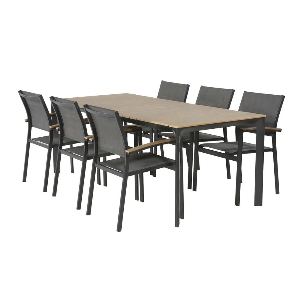 Klassische 6-Sitzer Sitzgruppe - Braun/Anthrazit - Gartengarnitur Turin 3 Klassische 6-Sitzer Sitzgruppe - Braun/Anthrazit - Gartengarnitur Turin