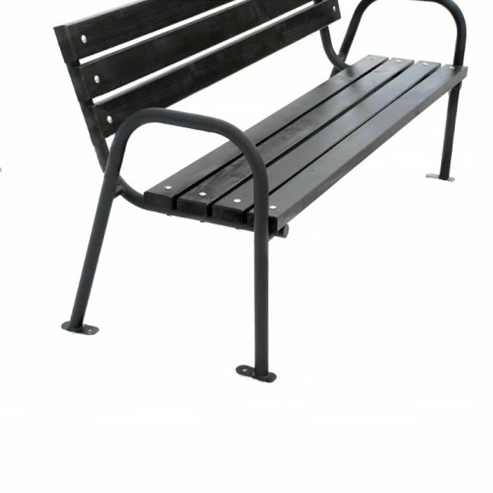 Klassische Metall Und Holz Bank Mit Armlehne Als Stadtmobiliar - Esben 4 Klassische Metall Und Holz Bank Mit Armlehne Als Stadtmobiliar - Esben – Bild 2