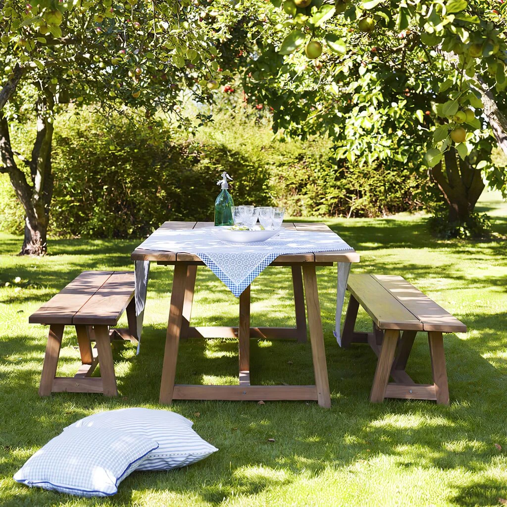 Klassische Outdoor Sitzbank Aus Teakholz Ohne Rückenlehne - Gartenbank Elvina 4 Klassische Outdoor Sitzbank Aus Teakholz Ohne Rückenlehne - Gartenbank Elvina – Bild 2
