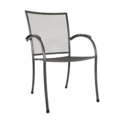 Klassischer Anthrazit Stapelstuhl Aus Stahl Für Terrassen - Stuhl Hador