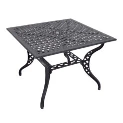 Landhaus-Stil Esstisch 100x100cm In Schwarz Aus Aluminium - Kings Square