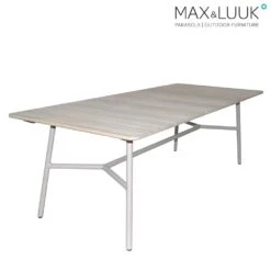 Langer Outdoor Esstisch Mit Platte Aus Teakholz Und Rahmen Aus Aluminium - Max & Luuk - Arda Esstisch