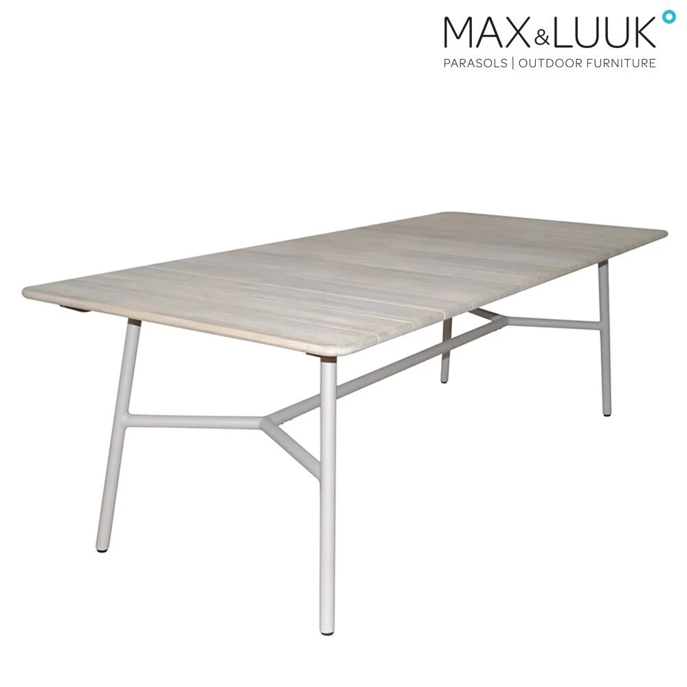Langer Outdoor Esstisch Mit Platte Aus Teakholz Und Rahmen Aus Aluminium - Max & Luuk - Arda Esstisch 3 Langer Outdoor Esstisch Mit Platte Aus Teakholz Und Rahmen Aus Aluminium - Max & Luuk - Arda Esstisch