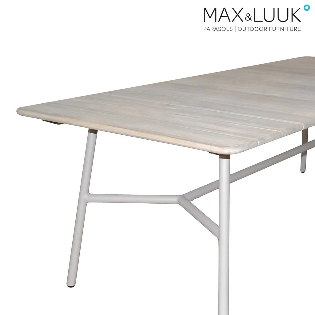 Langer Outdoor Esstisch Mit Platte Aus Teakholz Und Rahmen Aus Aluminium - Max & Luuk - Arda Esstisch 4 Langer Outdoor Esstisch Mit Platte Aus Teakholz Und Rahmen Aus Aluminium - Max & Luuk - Arda Esstisch – Bild 2