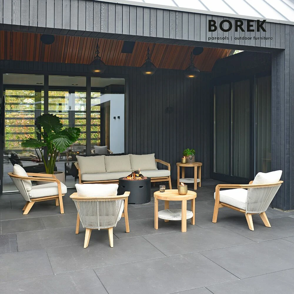 Loungeecke Von Borek Aus Teakholz Und Rope - Gartengarnitur Chepri 3 Loungeecke Von Borek Aus Teakholz Und Rope - Gartengarnitur Chepri