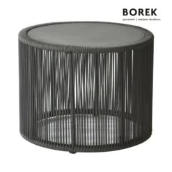 Loungetisch Rund 59cm Dunkelgrau Mit Ardenza-Seil - Tisch Lagos