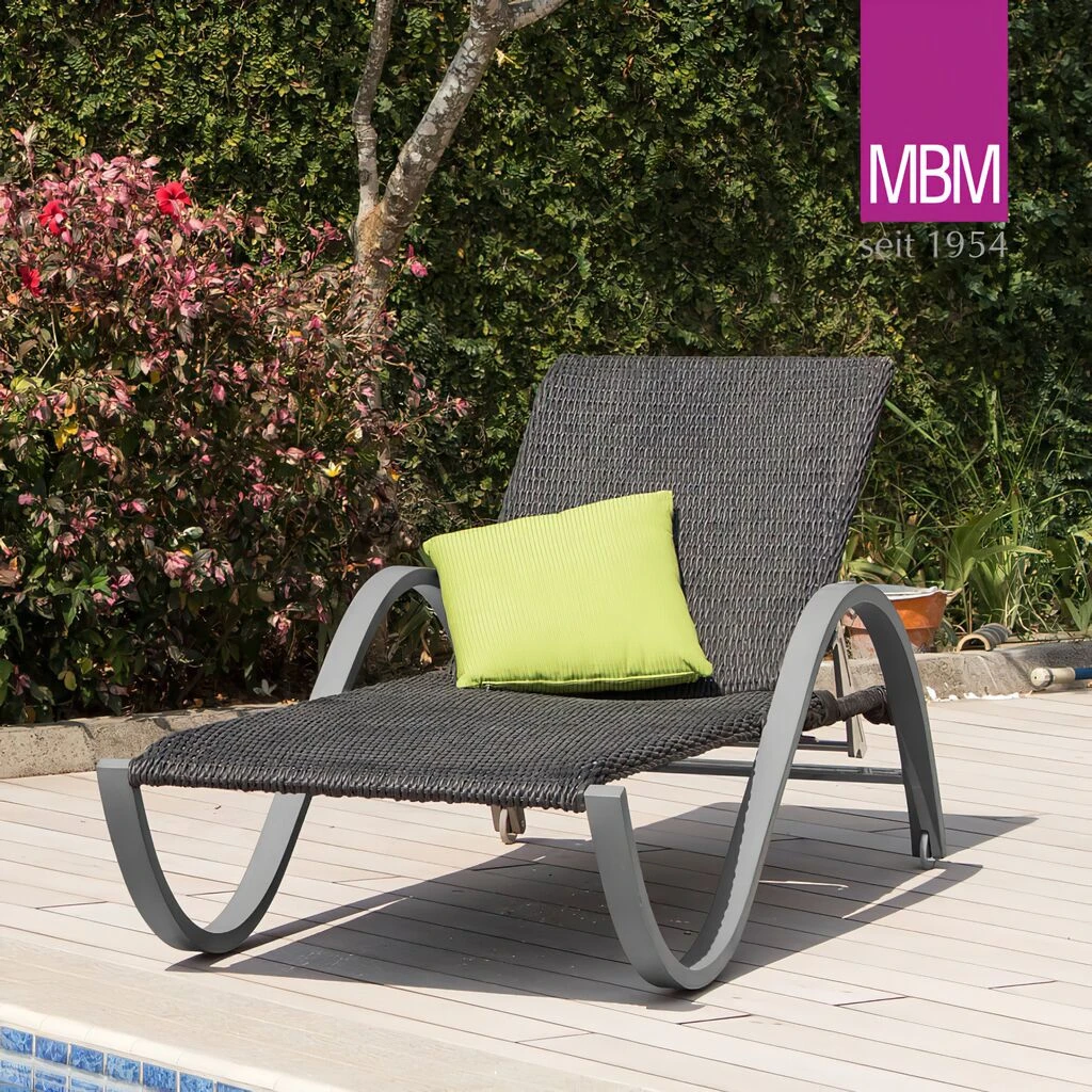 MBM Gartenliege Aus Aluminium, Resysta & Kunststoffgeflecht - Verstellbar - Sonnenliege Bow 4 MBM Gartenliege Aus Aluminium, Resysta & Kunststoffgeflecht - Verstellbar - Sonnenliege Bow – Bild 2