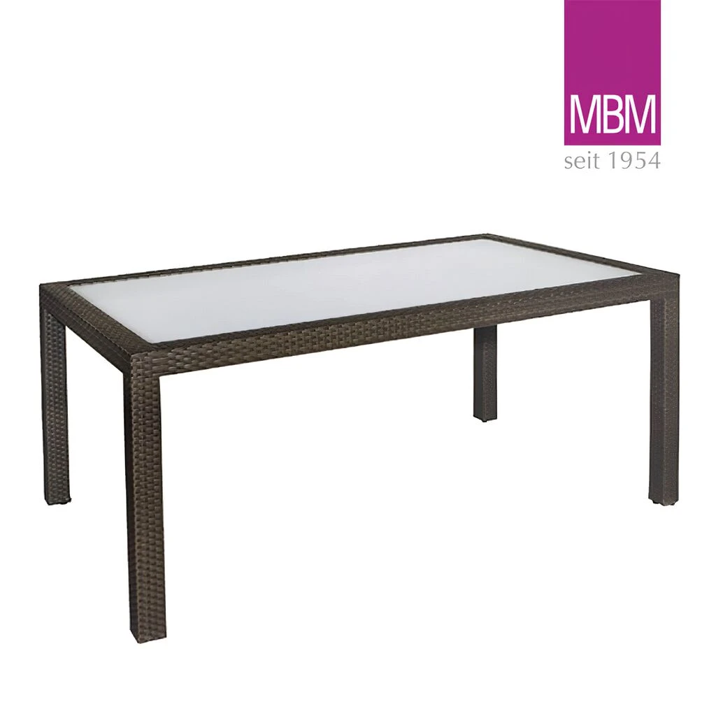 MBM Gartentisch Mit Glasplatte - Alu & Mirotex - 74x160x90cm - Eckig - Tisch Bellini 3 MBM Gartentisch Mit Glasplatte - Alu & Mirotex - 74x160x90cm - Eckig - Tisch Bellini