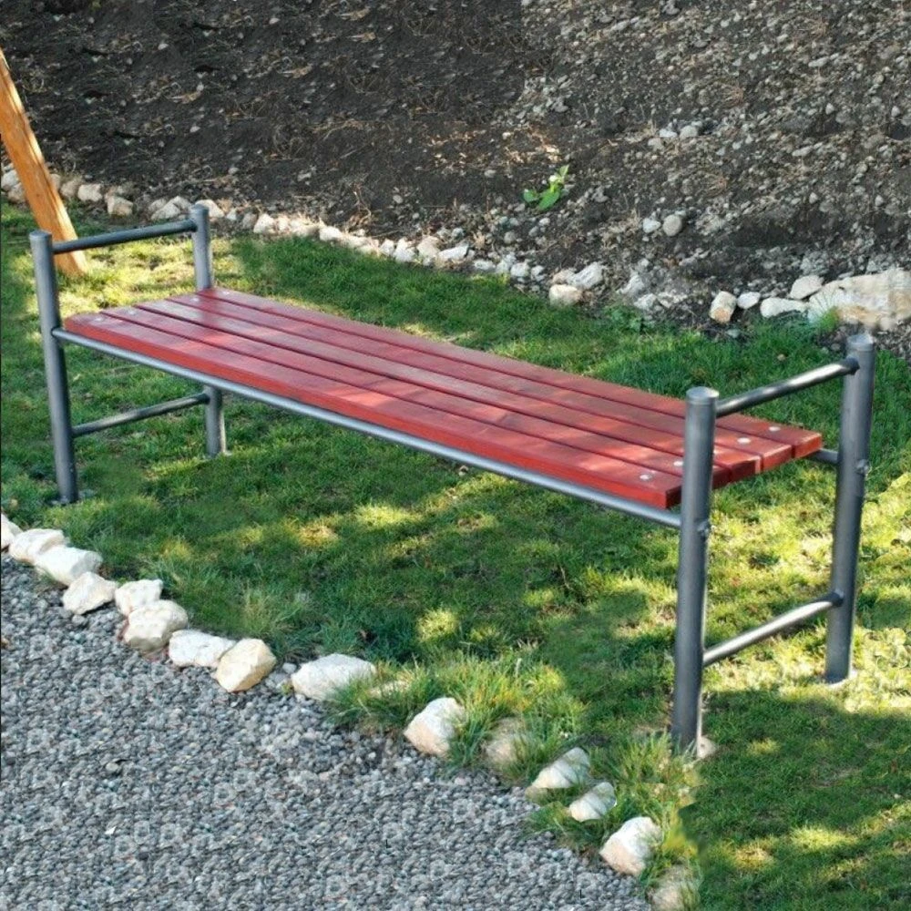 Metall Und Holz Sitzbank Im Dezenten Stil Für Stadt Und Garten - Hilla 3 Metall Und Holz Sitzbank Im Dezenten Stil Für Stadt Und Garten - Hilla