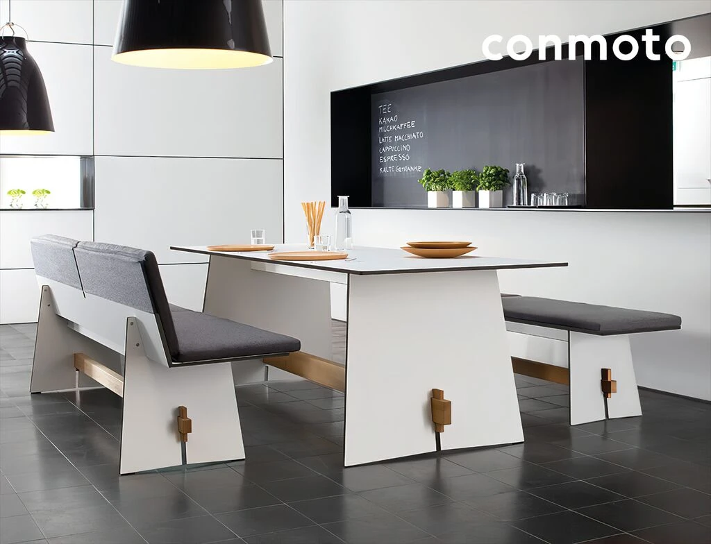 Moderne 4-Sitzer HPL Sitzbank Mit Rückenlehne - Tension Sitzbank 4 Moderne 4-Sitzer HPL Sitzbank Mit Rückenlehne - Tension Sitzbank – Bild 2