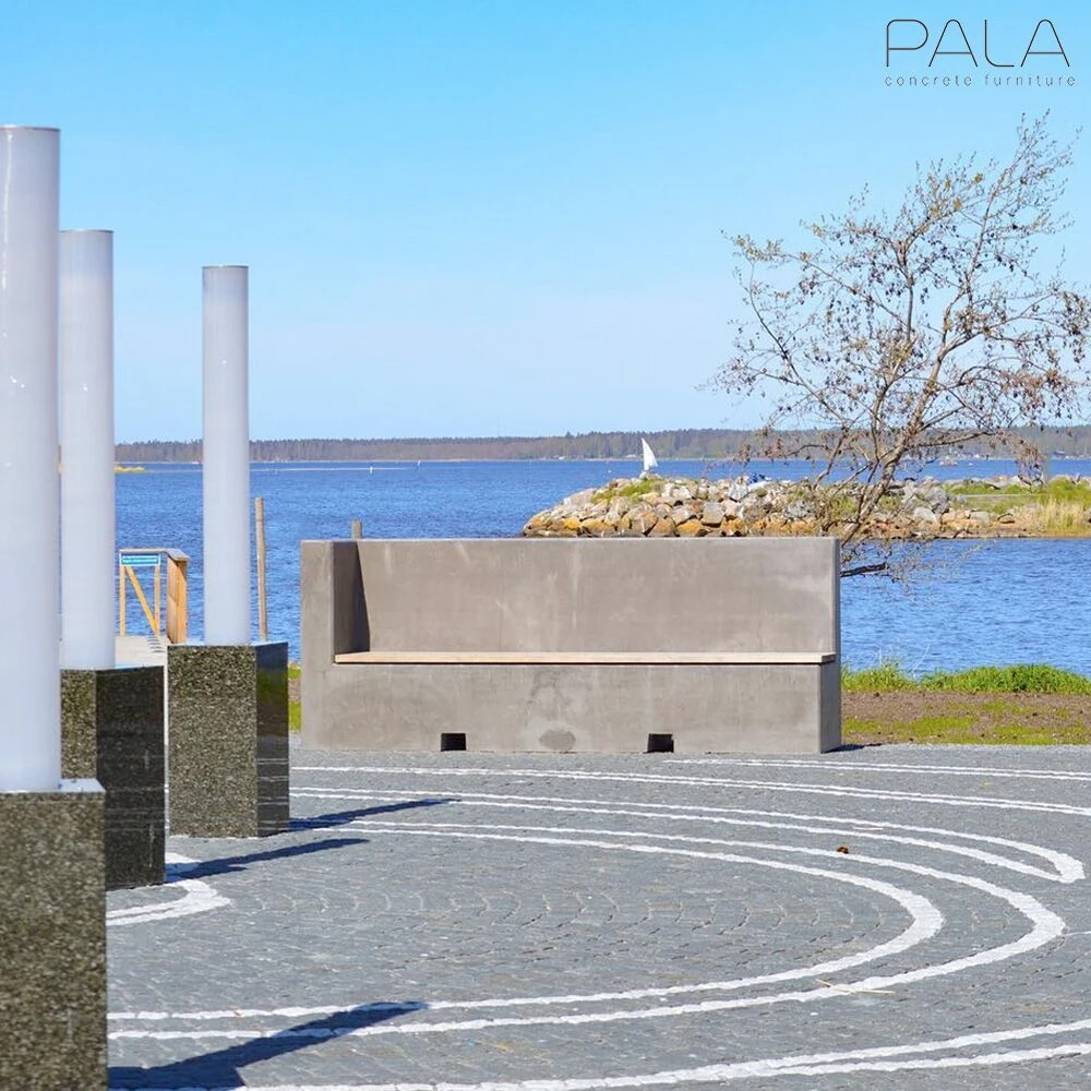 Moderne Bank Aus Beton Für Die Park- Oder Stadtgestaltung - Helmi 4 Moderne Bank Aus Beton Für Die Park- Oder Stadtgestaltung - Helmi – Bild 2