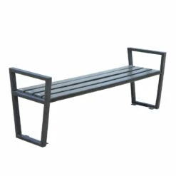 Moderne Gartenbank Aus Holz Und Metall Mit Armlehne - Göran