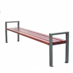 Moderne Gartenbank Mit Armlehne Aus Metall Und Holz - Frigga