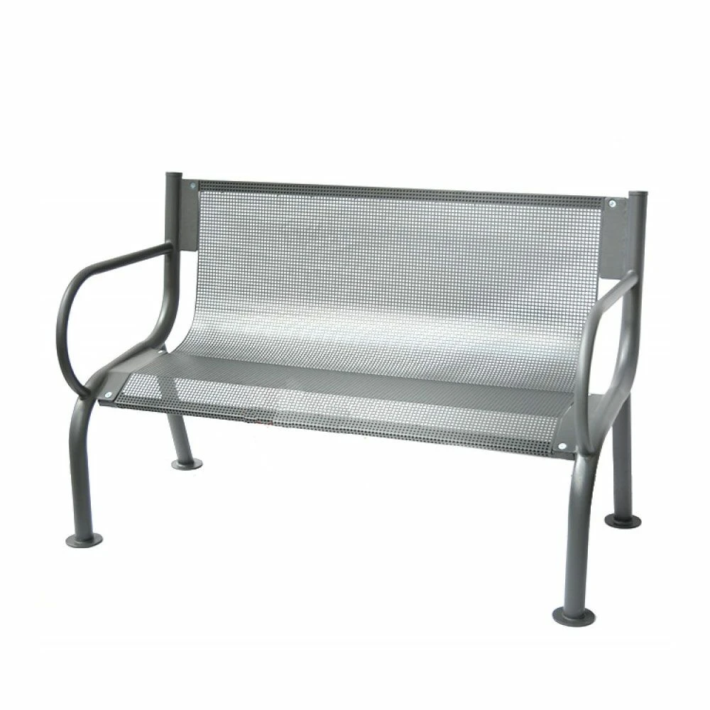 Moderne Parkbank Aus Stahl Mit Armlehnen Für Außenanlagen - Elis 3 Moderne Parkbank Aus Stahl Mit Armlehnen Für Außenanlagen - Elis