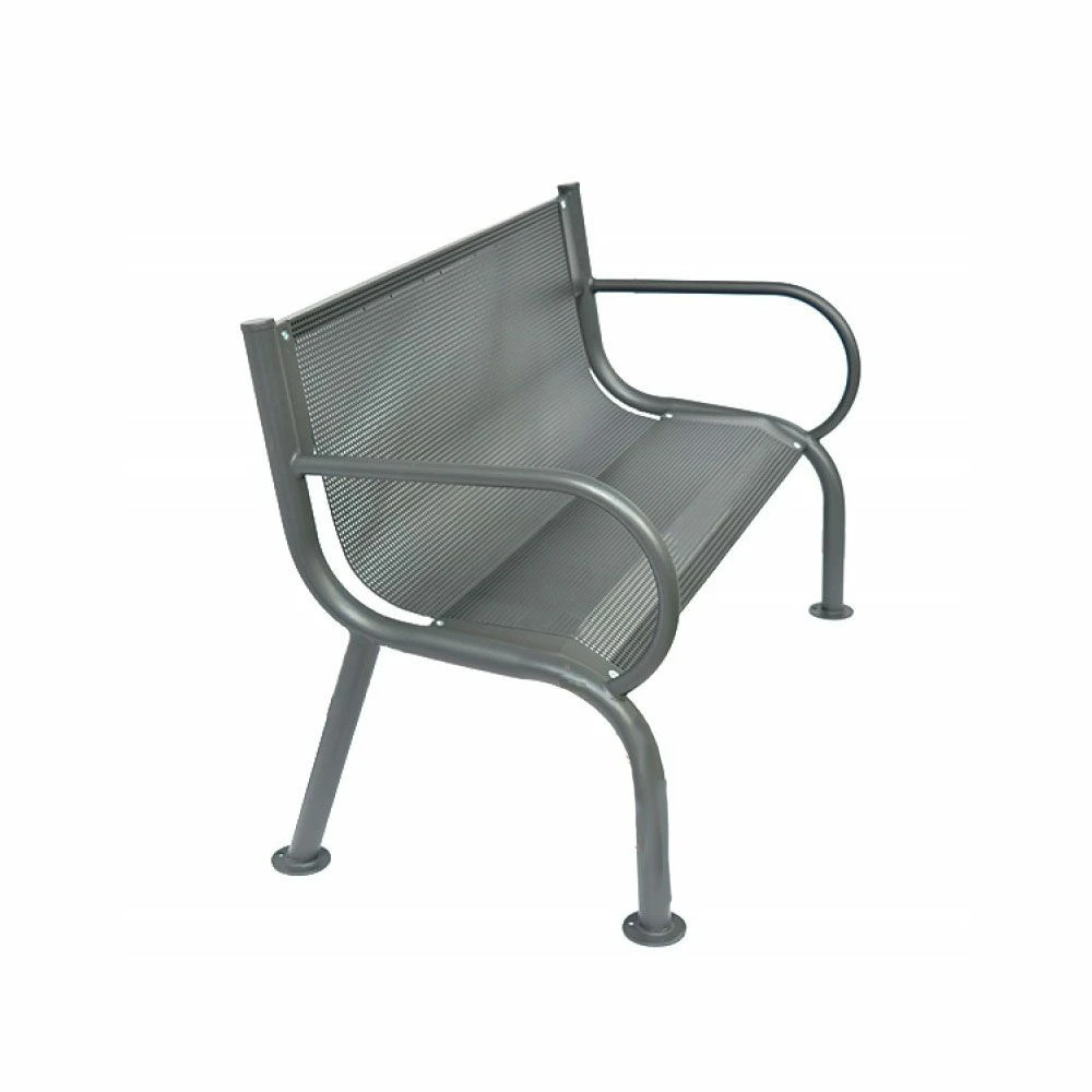 Moderne Parkbank Aus Stahl Mit Armlehnen Für Außenanlagen - Elis 4 Moderne Parkbank Aus Stahl Mit Armlehnen Für Außenanlagen - Elis – Bild 2