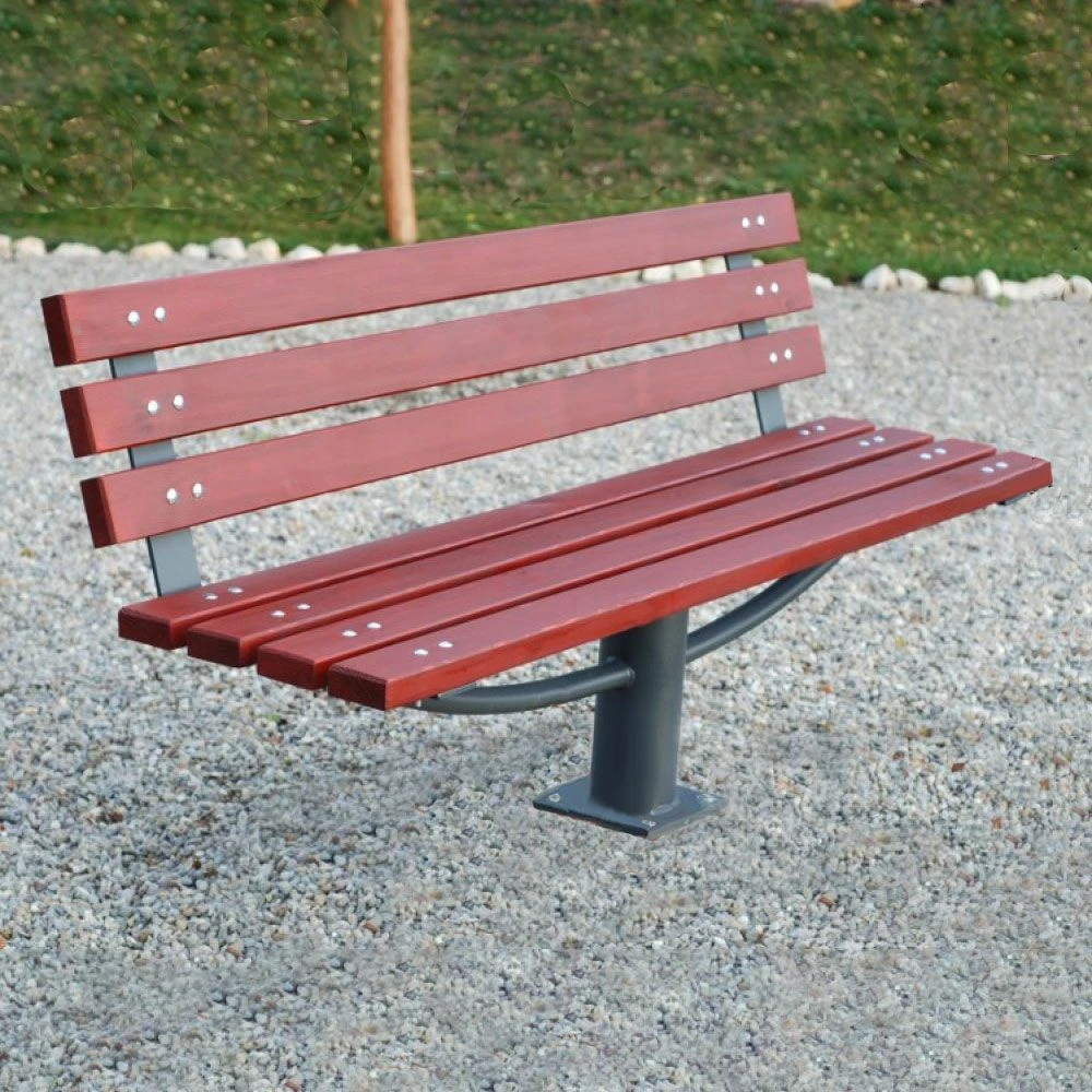 Moderne Parkbank Ohne Armlehne Aus Metall Und Holz - Engla 3 Moderne Parkbank Ohne Armlehne Aus Metall Und Holz - Engla