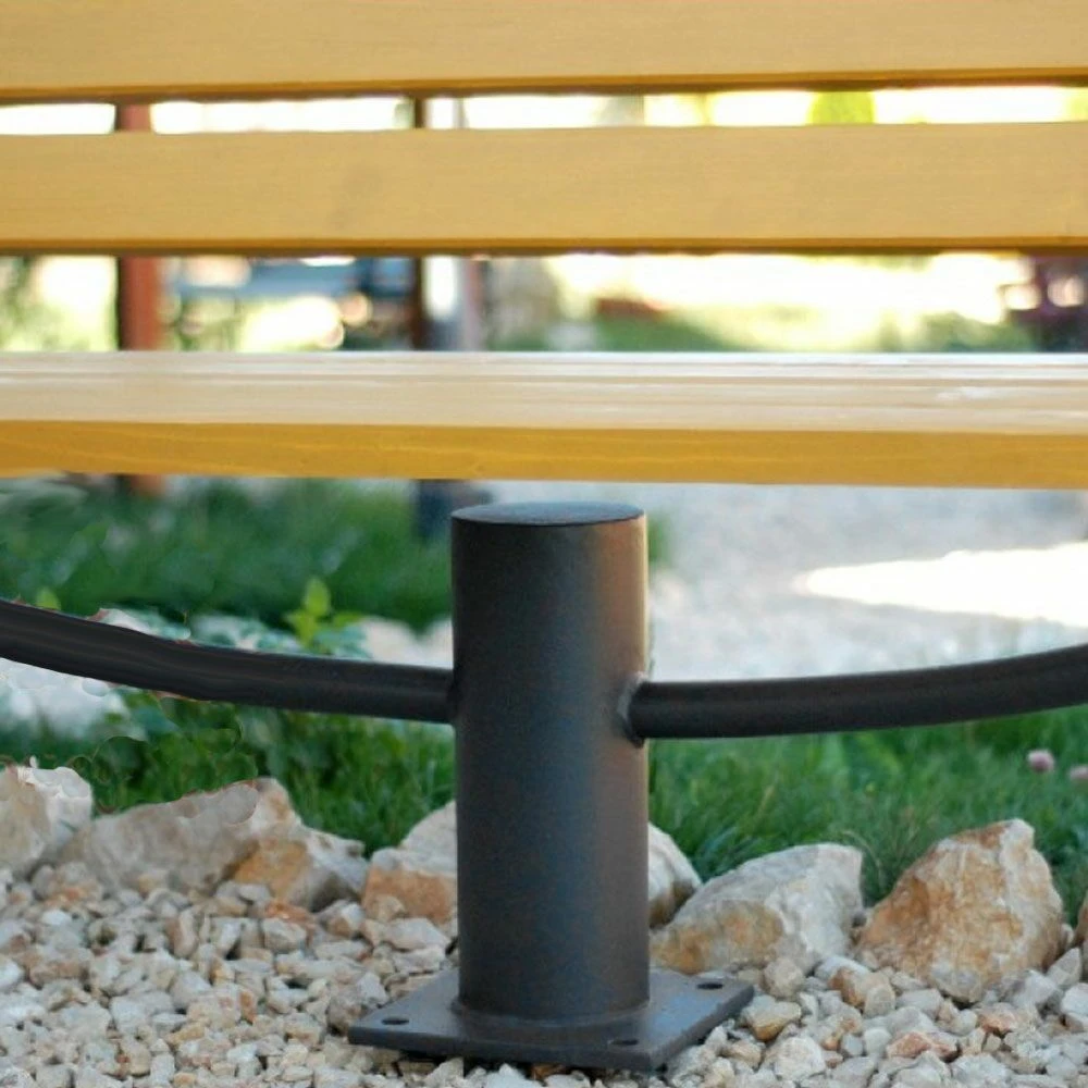 Moderne Parkbank Ohne Armlehne Aus Metall Und Holz - Engla 4 Moderne Parkbank Ohne Armlehne Aus Metall Und Holz - Engla – Bild 2