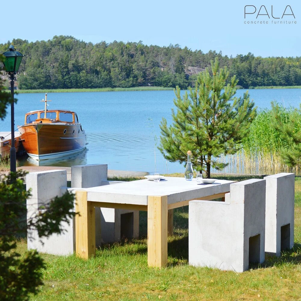 Moderner Garten Esstisch Aus Lärchenholz Mit Beton Tischplatte - Kimi 7 Moderner Garten Esstisch Aus Lärchenholz Mit Beton Tischplatte - Kimi – Bild 5