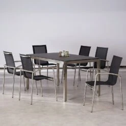 Modernes 6-Sitzer Möbelset Aus Edelstahl - Möbelset Lucidum