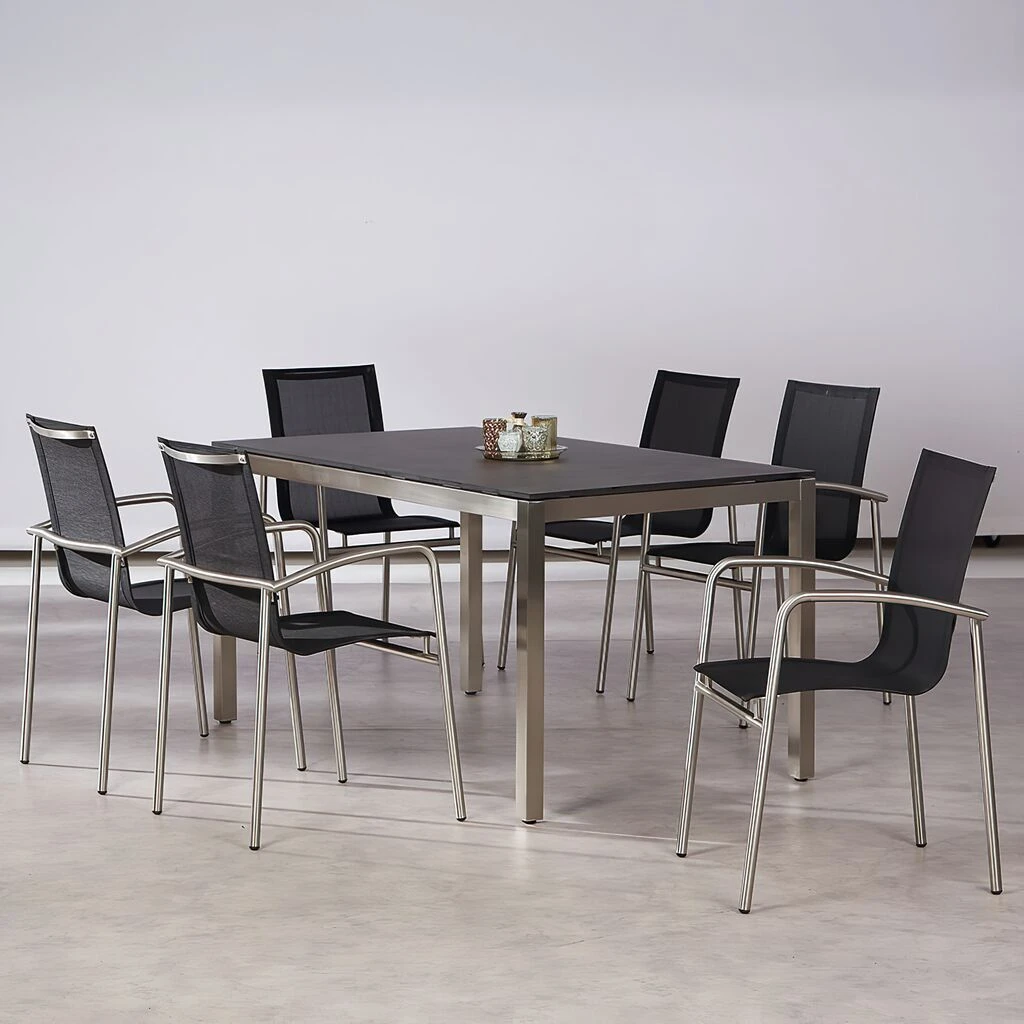 Modernes 6-Sitzer Möbelset Aus Edelstahl - Möbelset Lucidum 3 Modernes 6-Sitzer Möbelset Aus Edelstahl - Möbelset Lucidum