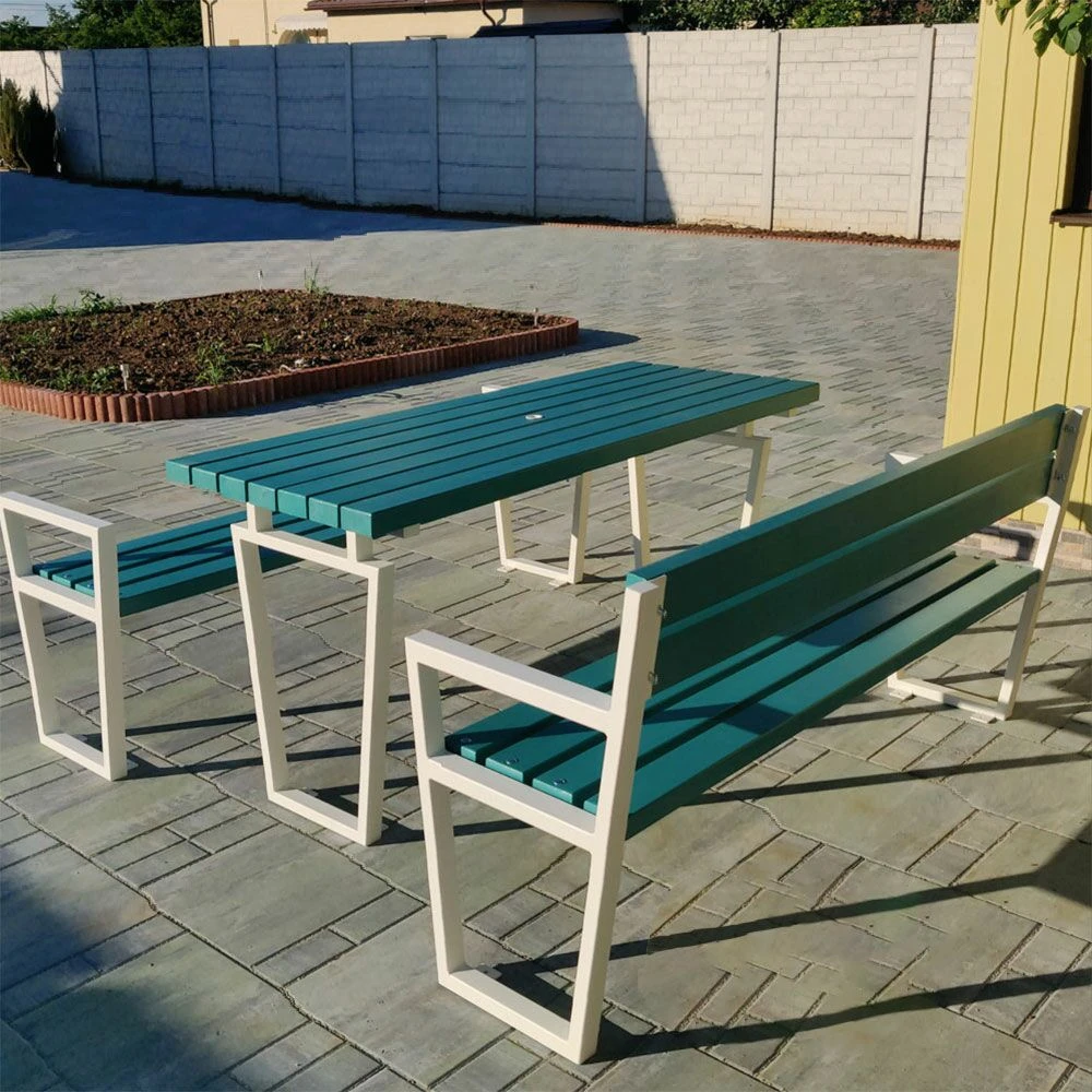 Modernes Gartenmöbel Set Aus Holz Und Metall - Aenny 4 Modernes Gartenmöbel Set Aus Holz Und Metall - Aenny – Bild 2