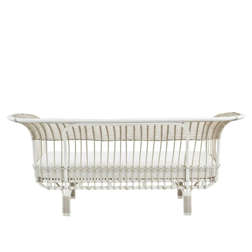 Modernes Weißes Outdoor-Sofa Aus Alu-Rattan - Gartensofa Enna 4 Modernes Weißes Outdoor-Sofa Aus Alu-Rattan - Gartensofa Enna – Bild 2