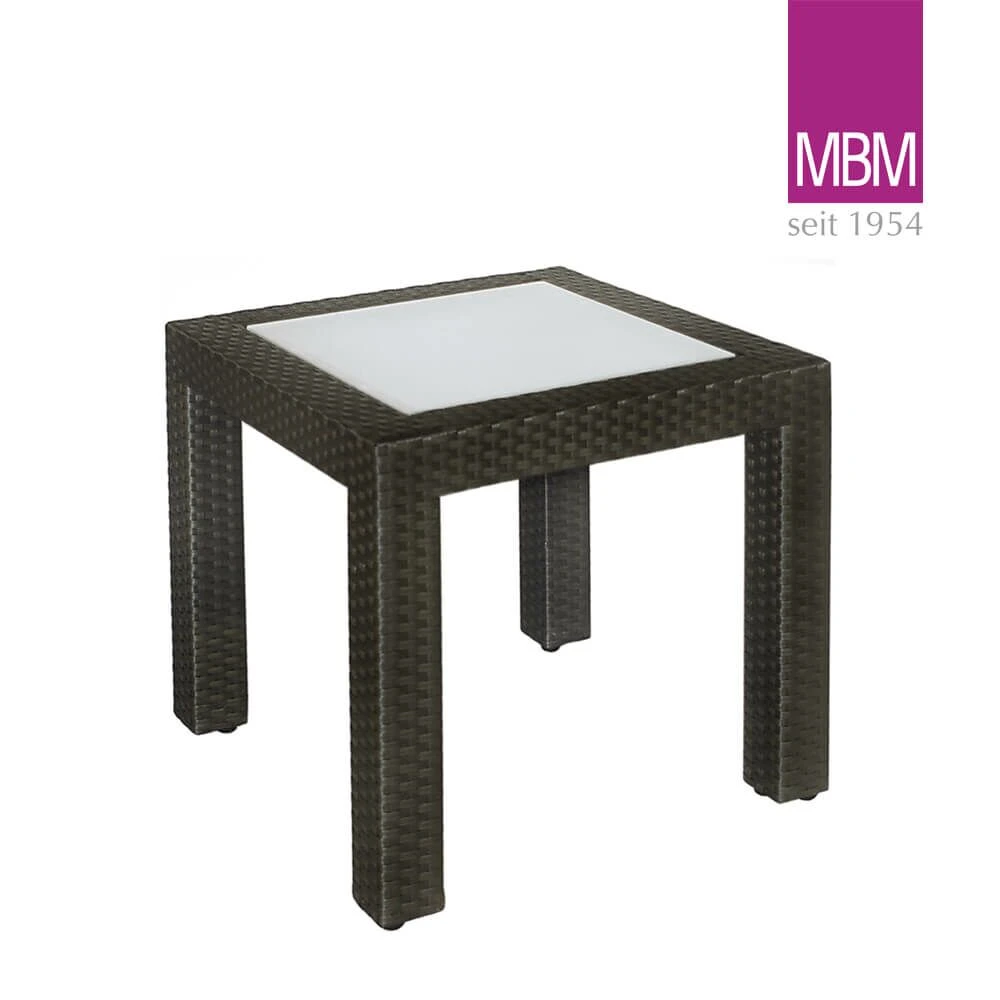 Outdoor Beistelltisch Von MBM - Alu, Polyrattan & Glas - 50x50cm - Beistelltisch Bellini 3 Outdoor Beistelltisch Von MBM - Alu, Polyrattan & Glas - 50x50cm - Beistelltisch Bellini