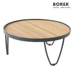 Outdoor Couchtisch Von Borek - Rund - Edelstahl & Teak Holz - Pesaro Couchtisch