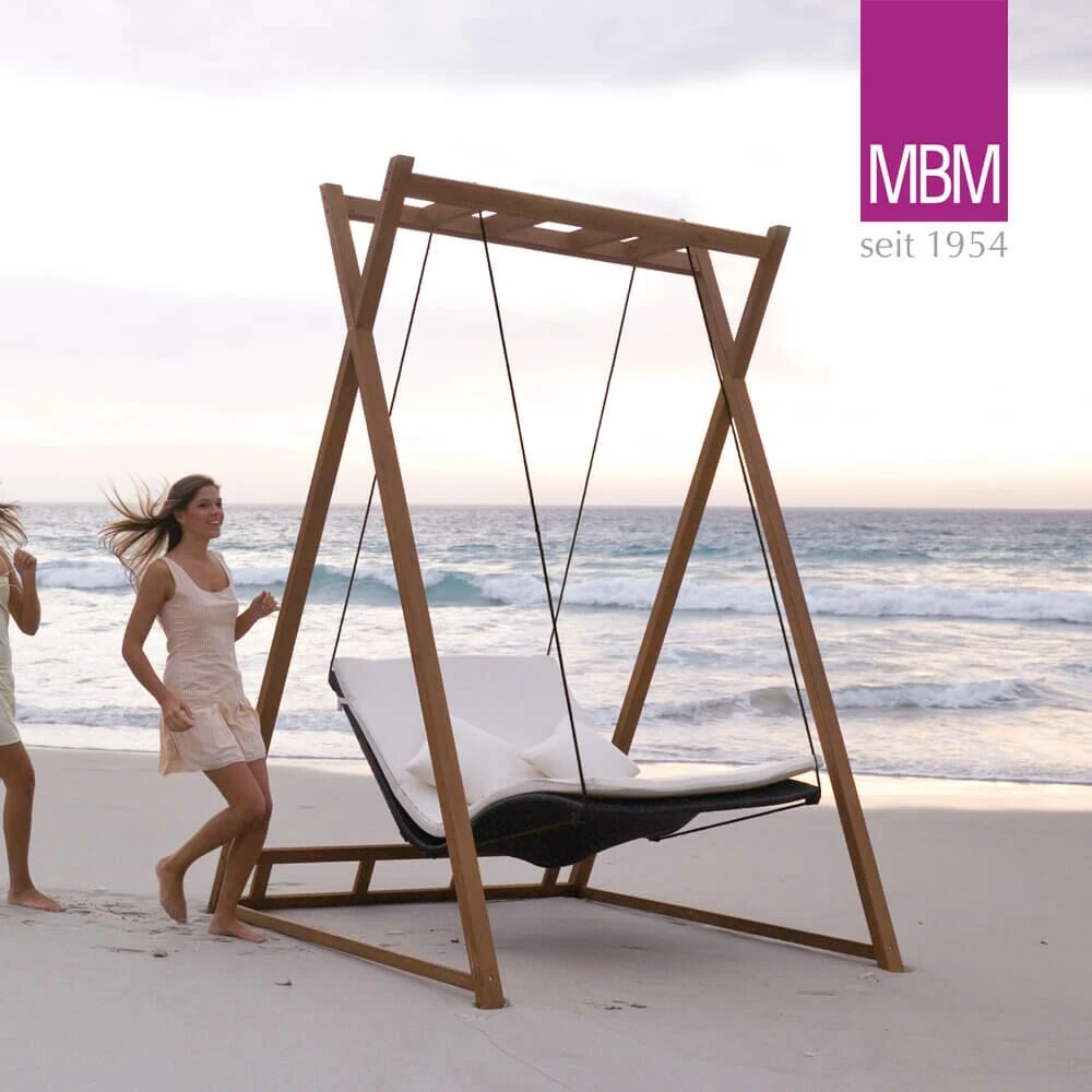 Outdoor Doppelliege Zum Schaukeln - Alu & Kunststoffgeflecht - MBM - Doppelliege Heaven Swing 3 Outdoor Doppelliege Zum Schaukeln - Alu & Kunststoffgeflecht - MBM - Doppelliege Heaven Swing