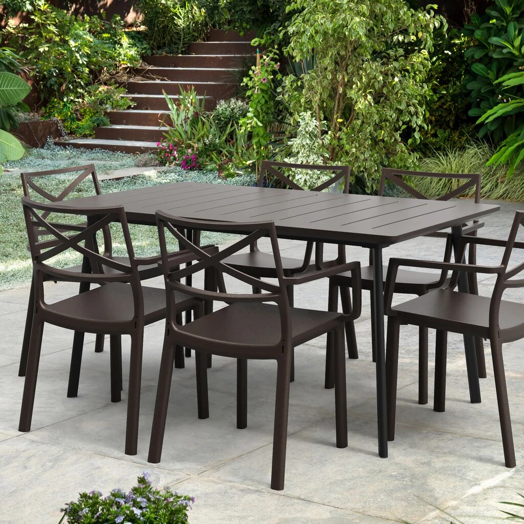 Outdoor Esstisch Aus Vollkunststoff In Metalloptik - Antikana 5 Outdoor Esstisch Aus Vollkunststoff In Metalloptik - Antikana – Bild 3