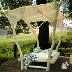 Outdoor Gartenbett Aus Holz Mit Sonnendach - Die Holzidee - Gartenbett