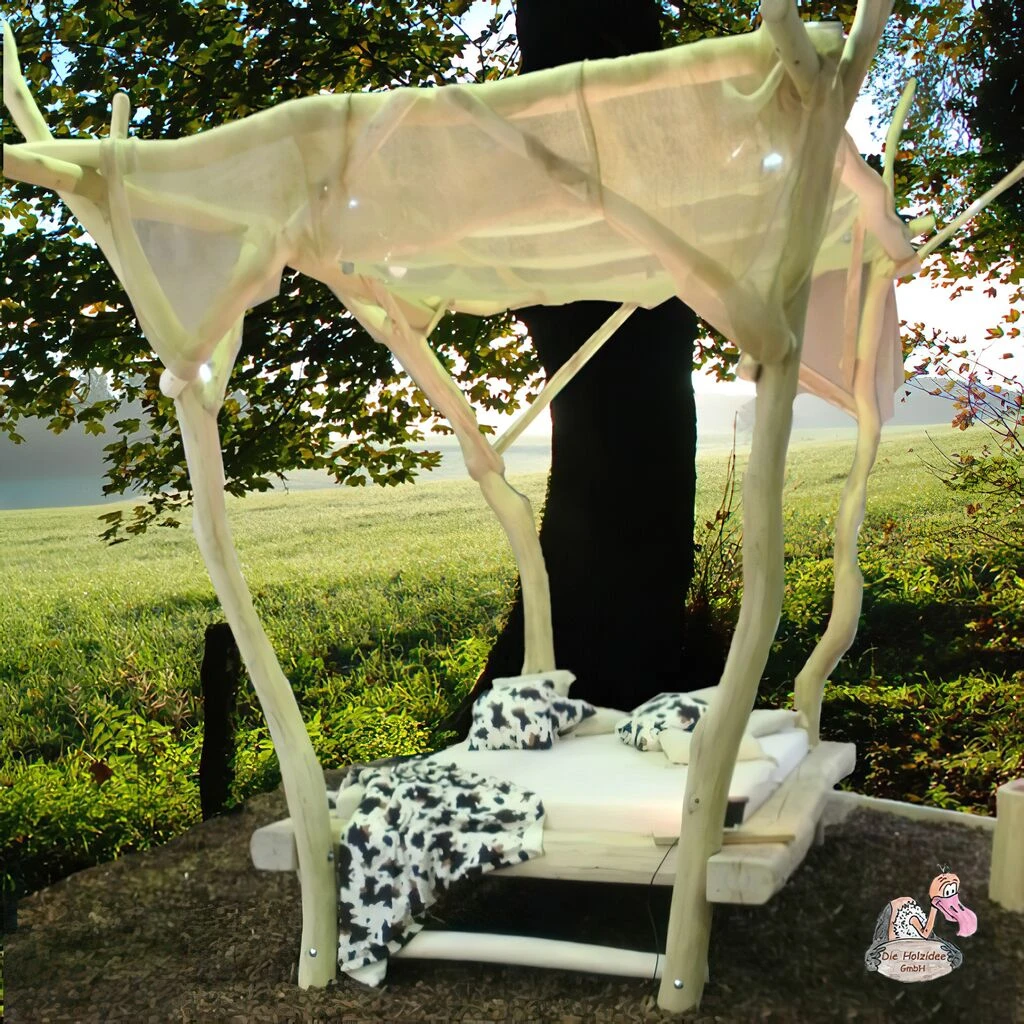 Outdoor Gartenbett Aus Holz Mit Sonnendach - Die Holzidee - Gartenbett 3 Outdoor Gartenbett Aus Holz Mit Sonnendach - Die Holzidee - Gartenbett