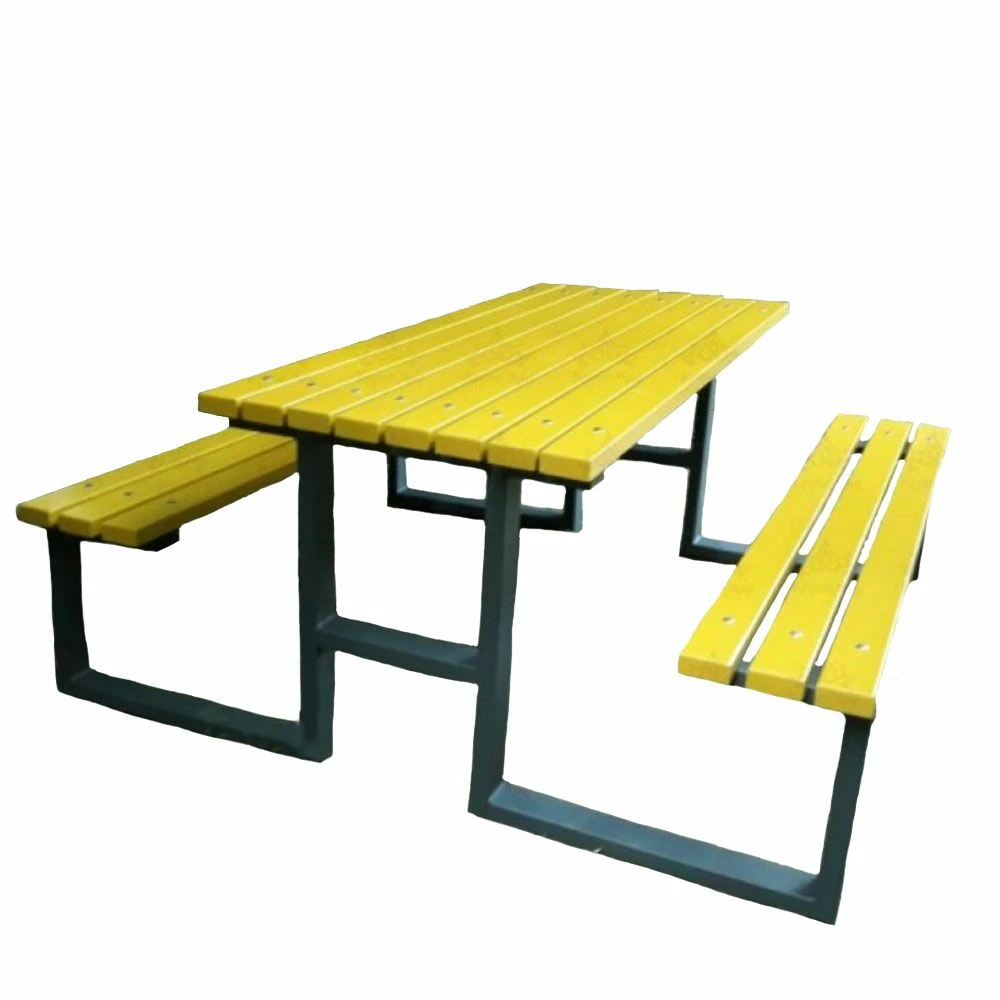 Parkbänke Mit Integriertem Gartentisch Aus Holz Und Metall - Aonzo 3 Parkbänke Mit Integriertem Gartentisch Aus Holz Und Metall - Aonzo