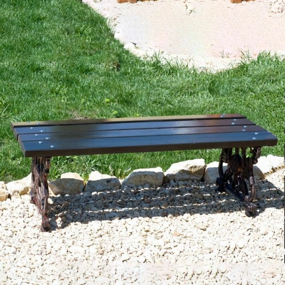 Parkbank Mit Detailreichen Füßen Aus Gusseisen Und Holz - Frederikke 3 Parkbank Mit Detailreichen Füßen Aus Gusseisen Und Holz - Frederikke