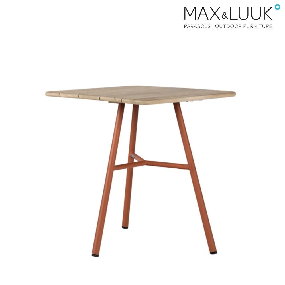 Quadratischer Gartentisch Mit Aluminiumrahmen Und Teakholzplatte - Max & Luuk - Arda Esstisch 3 Quadratischer Gartentisch Mit Aluminiumrahmen Und Teakholzplatte - Max & Luuk - Arda Esstisch