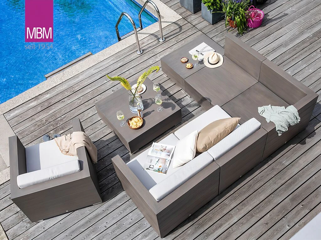 Quadratischer Loungetisch In Stone Grey Von MBM - Loungetisch Long Island 4 Quadratischer Loungetisch In Stone Grey Von MBM - Loungetisch Long Island – Bild 2