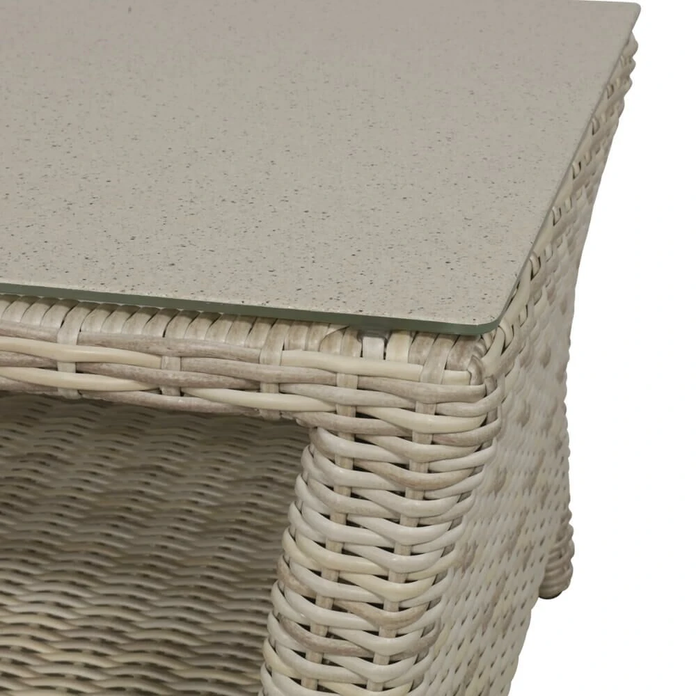 Rattan Gartentisch 120cm Mit Steinplatte - Couchtisch Refi 5 Rattan Gartentisch 120cm Mit Steinplatte - Couchtisch Refi – Bild 3